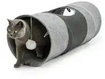 lionto Spieltunnel f&uuml;r Katzen, hochwertiger Faux-Linen Katzentunnel mit...