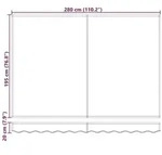vidaXL Einziehbare Markise Bunt gestreift 300x200 cm Stoff