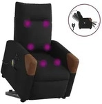 vidaXL Elektrischer Massagesessel mit Aufstehhilfe Schwarz Stoff