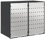 vidaXL Wagenm&uuml;llbeh&auml;lter f&uuml;r 2 Beh&auml;lter 136 x 77,5 x 115,5 cm Stahl
