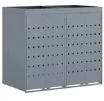 vidaXL Wagenm&uuml;llbeh&auml;lter f&uuml;r 2 Beh&auml;lter Hellgrau 136 x 77,5 x 121,5 cm