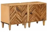 vidaXL Nachttisch 2 pcs Braun 40 x 33,5 x 46 cm Massivholz Mango