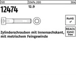 Zylinderschraube ISO 12474 Innen-6kt M10x1,25x 40 12.9 100 St&uuml;ck