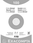 Exacompta 10x Karteikarten A4 kariert, 100 St&uuml;ck eingeschwei&szlig;t - Wei&szlig; -...