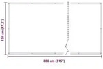 vidaXL Balkonsichtschutz Hellgrau und Wei&szlig; 120 x 800 cm