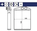 W&auml;rmetauscher Innenraumheizung Alu 185 mm - 168 mm MAHLE f&uuml;r u.a. SAAB 9-3