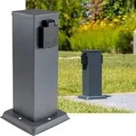 ChiliTec 23444 Steckdosens&auml;ule 2-fach, IP44, Anthrazit 250V~/ 16A, 13x13x27cm