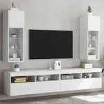 vidaXL TV-Schr&auml;nke mit LED-Leuchten 2 Stk. Wei&szlig; 30,5x30x90 cm