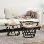 vidaXL Beistelltische 3 Stk. Artisan Eiche Holzwerkstoff