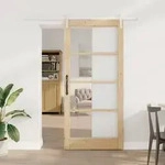 vidaXL Schiebet&uuml;r mit Hardware Set 93x202 cm Massivholz Kiefer