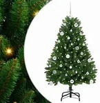 vidaXL K&uuml;nstlicher Weihnachtsbaum Gr&uuml;n 150 cm PVC und Metall