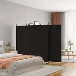 vidaXL 4-tlg. Paravent Schwarz 698x180 cm Stoff