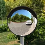 vidaXL Verkehrsspiegel Konvex Outdoor Schwarz &Oslash;45 cm Polycarbonat
