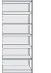 B&uuml;roregal Progress 500 Anbauregal BxTxH 75x30x225cm 7 B&ouml;den mit R&uuml;ckwand...