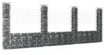 vidaXL Gabionenkorb U-Form mit 4 S&auml;ulen Eisen 380x20x150 cm