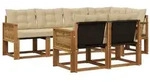 vidaXL Outdoor-Sofagarnitur mit Kissen 7 pcs Natur und Beige