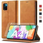 Handyh&uuml;lle Samsung Galaxy A41 Leder Flip Wallet Schutzh&uuml;lle Tasche