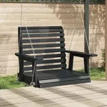 vidaXL Garten-H&auml;ngestuhl mit Metallketten Schwarz Massivholz Tanne