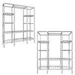 Breiter XXL Kleiderschrank Metall Regal Kleiderstange 178x148x44,5cm Faltschrank