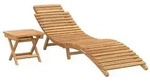 vidaXL Sonnenliege 2 pcs Braun Massivholz Teak