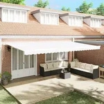 vidaXL Einziehmarkise Manuell Wei&szlig; 600x350 cm