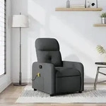 vidaXL Massage-Relaxsessel, Stoff, Dunkelgrau