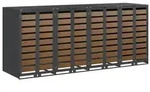 vidaXL Wagenm&uuml;llbeh&auml;lter f&uuml;r 4 Beh&auml;lter 272 x 77,5 x 115,5 cm Stahl