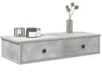 vidaXL Wandregal mit Schubladen Betongrau 80x31x17 cm Holzwerkstoff