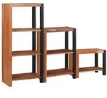 vidaXL B&uuml;cherregal 3 pcs Braun 50 x 30 x 110 cm Massivholz Akazie