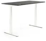 Schreibtisch 1600x605-1255x800mm Platte anthrazit Gestell ws