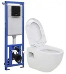 vidaXL H&auml;nge-Toilette mit Unterputzsp&uuml;lkasten Keramik