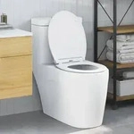 vidaXL Toilettensitz Quick Release Absenkautomatik Duroplast Wei&szlig;