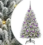 vidaXL K&uuml;nstlicher Weihnachtsbaum Gr&uuml;n und Wei&szlig; 120 cm PVC und Metall