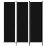 vidaXL 3-tlg. Raumteiler Schwarz 150x180 cm