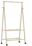 vidaXL Kleiderst&auml;nder mit Ablagen und Rollen 96x45,5x155,5 cm Bambus