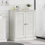 vidaXL Badezimmer Schrank Wei&szlig; 68 x 34 x 80 cm Massivholz Kiefer