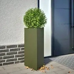 vidaXL Pflanzk&uuml;bel 2 Stk. Olivgr&uuml;n Dreieckig 40x34,5x70 cm Stahl