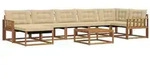 vidaXL Outdoor-Sofagarnitur 22 pcs Natur und Beige Massivholz Akazie