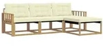 vidaXL Outdoor-Sofagarnitur mit Kissen 4 pcs Wei&szlig; und Creme