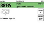 S-Haken R 88135 Typ 45 60x 18x 5,8 Stahl galv.verz. 100 St&uuml;ck