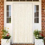 vidaXL Fliegenvorhang Beige und Wei&szlig; 100x200 cm Chenille