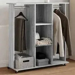 vidaXL Kleiderst&auml;nder mit Rollen Grau Sonoma 102x38x110 cm