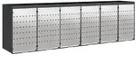 vidaXL Wagenm&uuml;llbeh&auml;lter f&uuml;r 6 Beh&auml;lter 408 x 77,5 x 121,5 cm Stahl