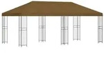 vidaXL Pavillon mit Seitenw&auml;nden 6 x 3 m Taupe Polyester und Stahl 190