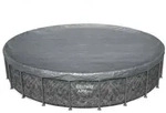 Bestway Poolabdeckung &Oslash;6,10 m Rund Polyester Grau
