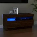 vidaXL TV-Schrank mit LED-Leuchten Braun Eichen-Optik 80x35x40 cm
