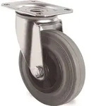Lenkrolle D.100mm Trgf.75kg m.Platte PP VG grau TECWERK