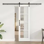 vidaXL Schiebet&uuml;r ORKDAL Wei&szlig; 61 x 198,5 cm Holz und Metall
