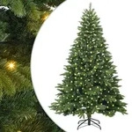 vidaXL K&uuml;nstlicher Weihnachtsbaum mit 300 LEDs Gr&uuml;n 180 cm PE und PVC