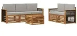vidaXL Sofagarnituren mit Kissen 6 pcs Massivholz Akazie